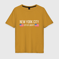 Футболка оверсайз мужская NEW YORK, цвет: горчичный