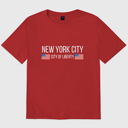 Футболка оверсайз мужская NEW YORK, цвет: красный