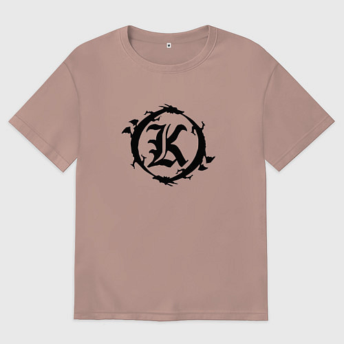 Мужская футболка оверсайз Кукрыниксы спина / Пыльно-розовый – фото 1