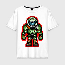 Футболка оверсайз мужская DOOM Eternal 8bit, цвет: белый