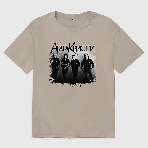 Мужская футболка оверсайз Агата Кристи / Миндальный – фото 1