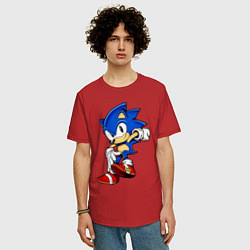Футболка оверсайз мужская SONIC, цвет: красный — фото 2