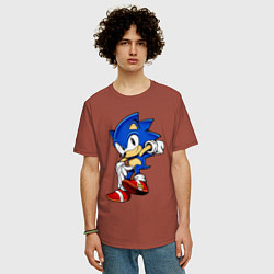 Футболка оверсайз мужская SONIC, цвет: кирпичный — фото 2