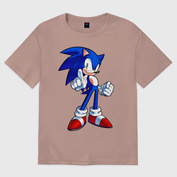 Футболка оверсайз мужская SONIC, цвет: пыльно-розовый