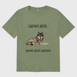 Мужская футболка оверсайз Волк