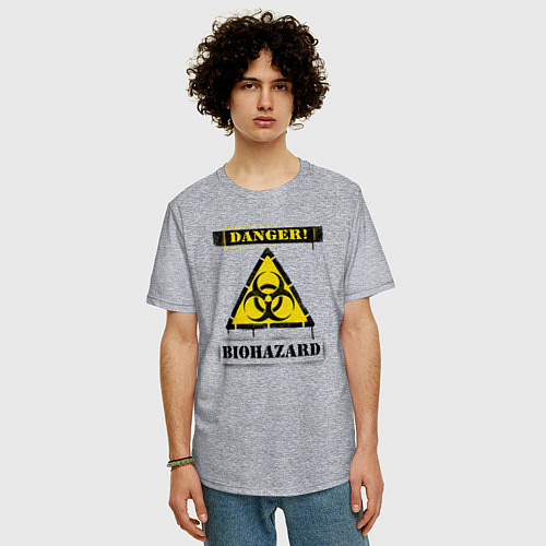 Мужская футболка оверсайз Biohazard / Меланж – фото 3