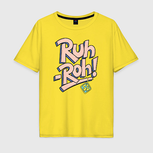 Мужская футболка оверсайз Ruh-Roh ! / Желтый – фото 1