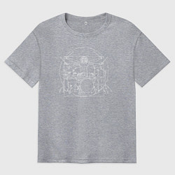 Мужская футболка оверсайз Витрувианский барабанщик 2