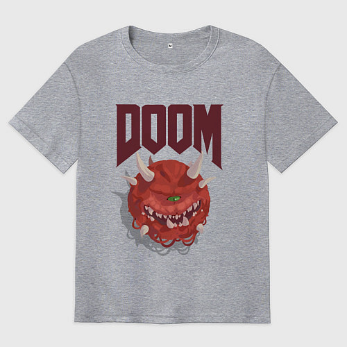 Мужская футболка оверсайз DOOM / Меланж – фото 1