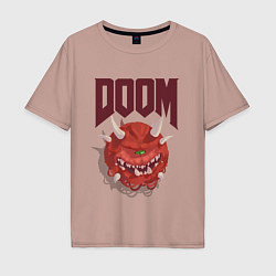 Футболка оверсайз мужская DOOM, цвет: пыльно-розовый