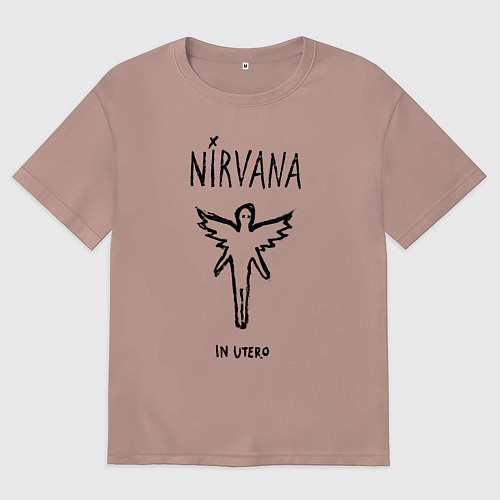 Мужская футболка оверсайз Nirvana In utero / Пыльно-розовый – фото 1