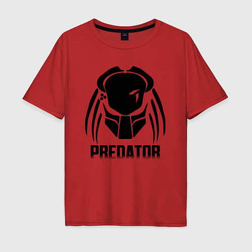 Мужская футболка оверсайз PREDATOR / Красный – фото 1