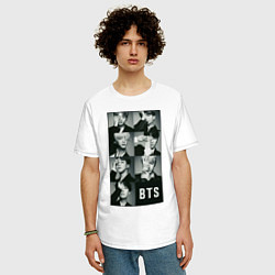 Футболка оверсайз мужская BTS, цвет: белый — фото 2