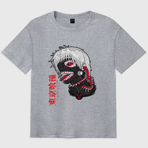 Мужская футболка оверсайз TOKYO GHOUL / Меланж – фото 1