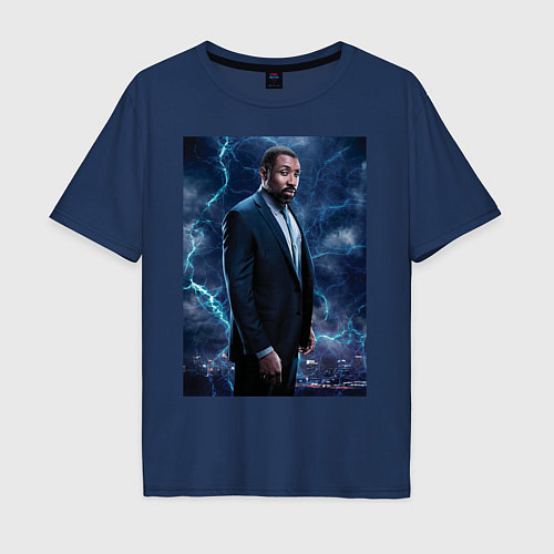 Мужская футболка оверсайз Jefferson Pierce / Тёмно-синий – фото 1