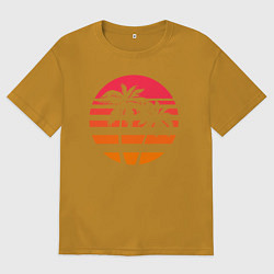 Футболка оверсайз мужская Пальма, цвет: горчичный