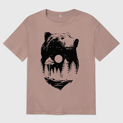 Футболка оверсайз мужская Bear, цвет: пыльно-розовый
