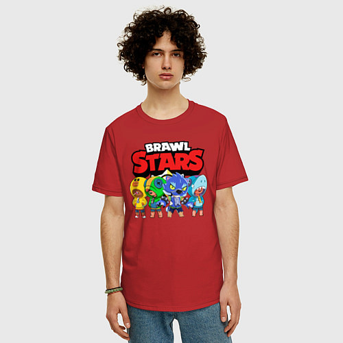 Мужская футболка оверсайз BRAWL STARS / Красный – фото 3