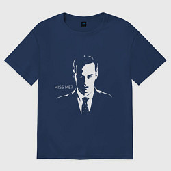 Футболка оверсайз мужская Moriarty: Miss me?, цвет: тёмно-синий
