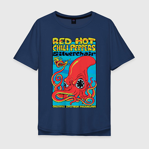 Мужская футболка оверсайз Red Hot Chili Peppers / Тёмно-синий – фото 1