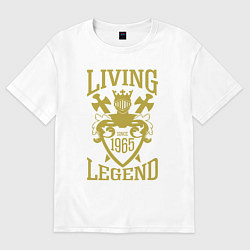 Футболка оверсайз мужская 1965 - живая легенда, цвет: белый