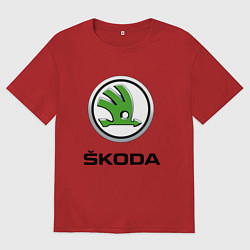 Футболка оверсайз мужская SKODA, цвет: красный