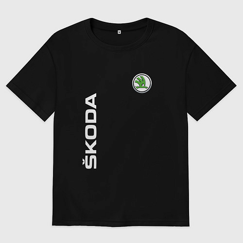 Мужская футболка оверсайз SKODA / Черный – фото 1