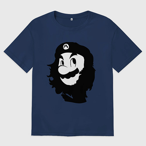 Мужская футболка оверсайз Che Mario / Тёмно-синий – фото 1