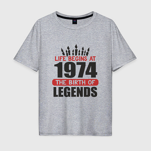 Мужская футболка оверсайз 1974 - рождение легенды / Меланж – фото 1
