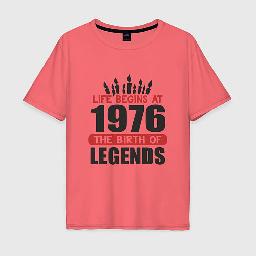 Мужская футболка оверсайз 1976 - рождение легенды / Коралловый – фото 1