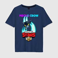 Футболка оверсайз мужская BRAWL STARS MECHA CROW, цвет: тёмно-синий