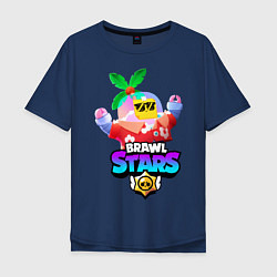 Футболка оверсайз мужская BRAWL STARS TROPICAL SPROUT, цвет: тёмно-синий