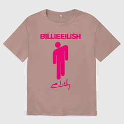 Футболка оверсайз мужская BILLIE EILISH, цвет: пыльно-розовый