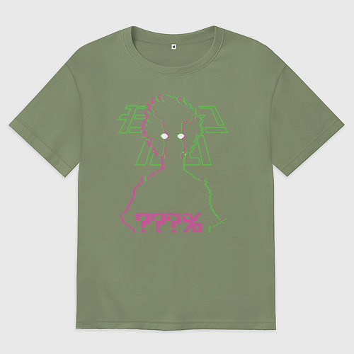 Мужская футболка оверсайз Mob Psycho 100% / Авокадо – фото 1