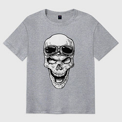 Футболка оверсайз мужская Skull and glasses, цвет: меланж