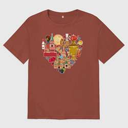 Футболка оверсайз мужская LOVE RUSSIA, цвет: кирпичный