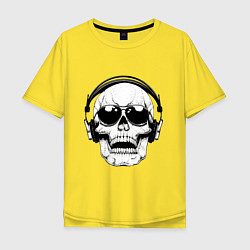 Мужская футболка оверсайз Skull Music lover