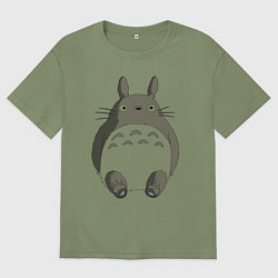 Мужская футболка оверсайз Тоторо с прозрачным пузиком