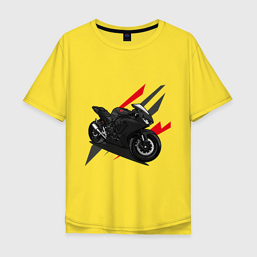Мужская футболка оверсайз MOTO LIFE Z / Желтый – фото 1