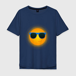 Футболка оверсайз мужская Солнышко в очках, цвет: тёмно-синий