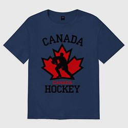 Футболка оверсайз мужская Canada Hockey, цвет: тёмно-синий