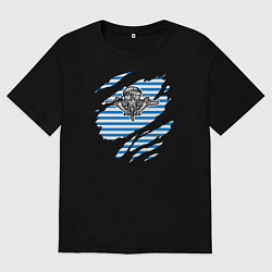 Мужская футболка оверсайз Рваная тельняшка