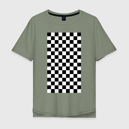 Мужская футболка оверсайз Шахматный пол / Авокадо – фото 1