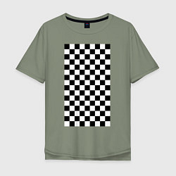 Мужская футболка оверсайз Шахматный пол