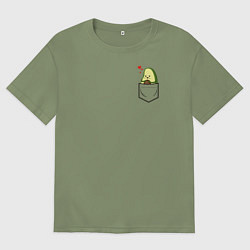 Мужская футболка оверсайз Авокадо в кармане