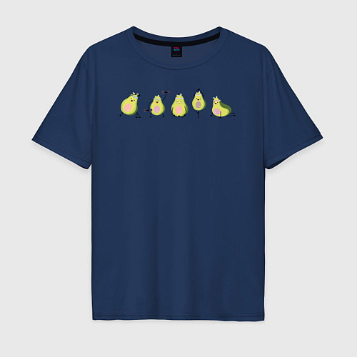 Мужская футболка оверсайз Спортивные авокадо / Тёмно-синий – фото 1