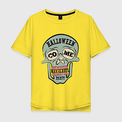 Мужская футболка оверсайз Halloween Skull Retro