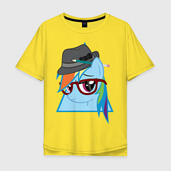 Футболка оверсайз мужская Rainbow Dash hipster, цвет: желтый