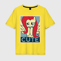 Футболка оверсайз мужская Fluttershy cute, цвет: желтый