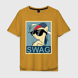 Футболка оверсайз мужская Rainbow Dash swag, цвет: горчичный